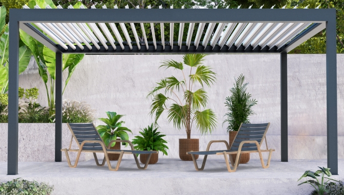 en îlot de jardin, pour créer un espace intime à l'extérieur